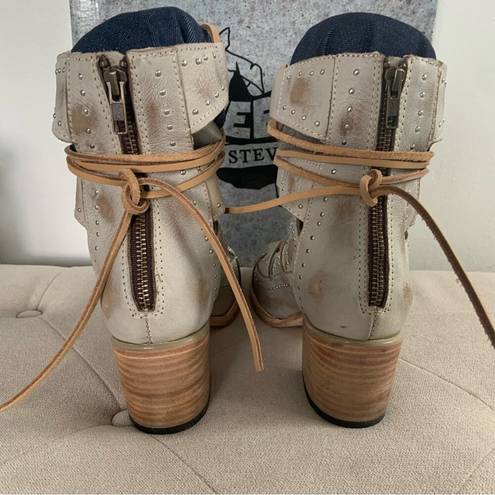 FREEBIRD by Steven  Hazel Ice Gladiator Sandals Heeled Lace Up Shoes Size 9