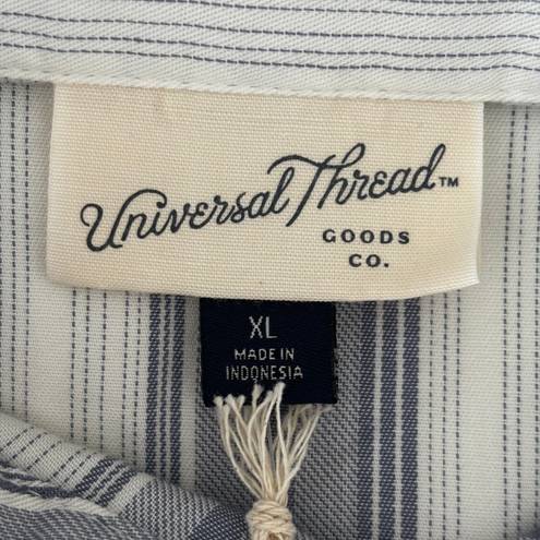 Polo Universal Thread Striped  button down shirt blue/white XL