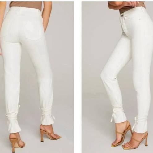 Good American NWT  Women's Good Boy White Ankle Wrap Jeans Size 8