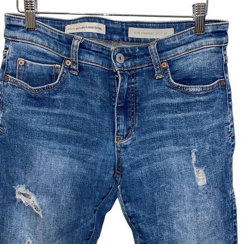 Pilcro and the Letterpress  Womens Distressed Slim Straight Jeans Blue Size 27