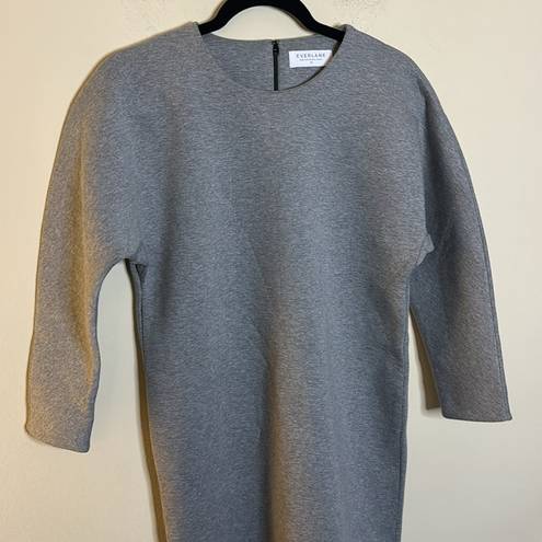 Everlane  Thick Scuba Knit Sweater Tunic Dress - Heather Gray