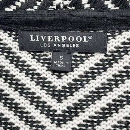 Liverpool NWT  Long Sleeve Open Front Cardigan Black & White Knit Size Small NEW