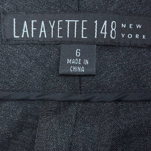 Lafayette 148  Womens Size 6 Dress Pants Wide Leg Career Wool Stretch Gray