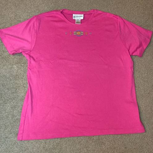 Pendleton  Hot Pink 100% Cotton Tee Size Large