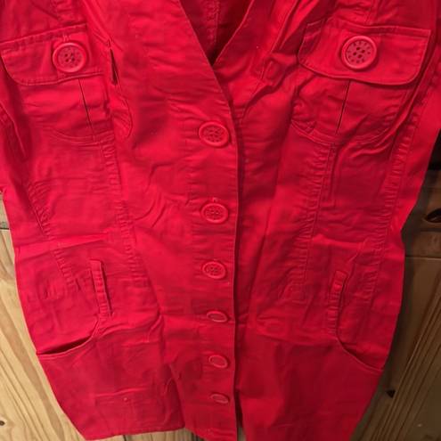 GUESS  JEANS Red Half-Sleeve Shirt Dress Size Small