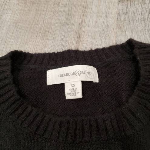 Treasure & Bond NWT  Black & White Striped Crew Neck Sweater Size XS