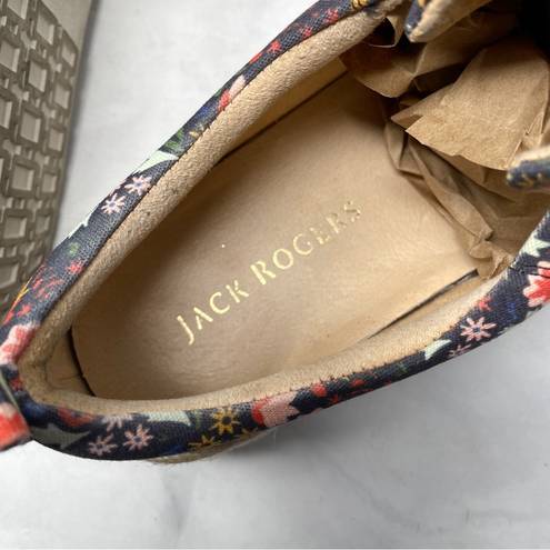 Jack Rogers Mia Platform Floral Espadrille Sneaker Shoes Lace Up Boho Retro 70s