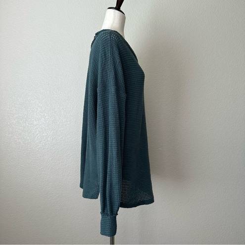 Umgee  Green Waffle Knit Oversized Sweater