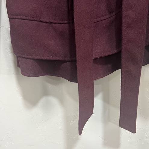 Celebrity Pink Maroon Double Breasted Lapel Collar Overcoat