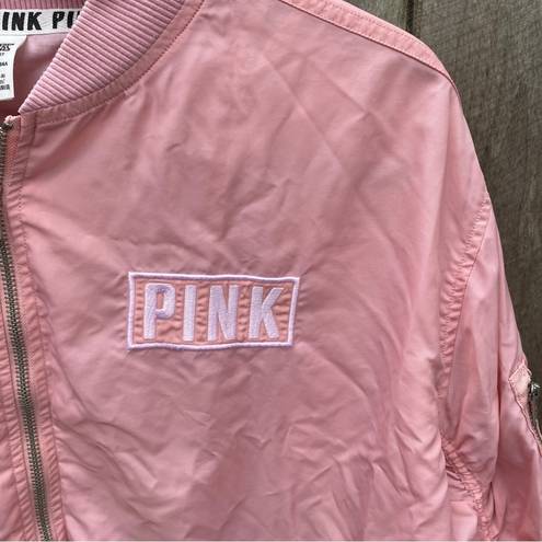 PINK - Victoria's Secret Victoria's Secret PINK pink bomber varsity jacket