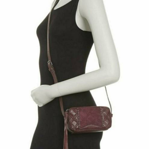 Aimee Kestenberg  Wine Genuine Leather Wild At Heart Crossbody Mini Shoulder Bag