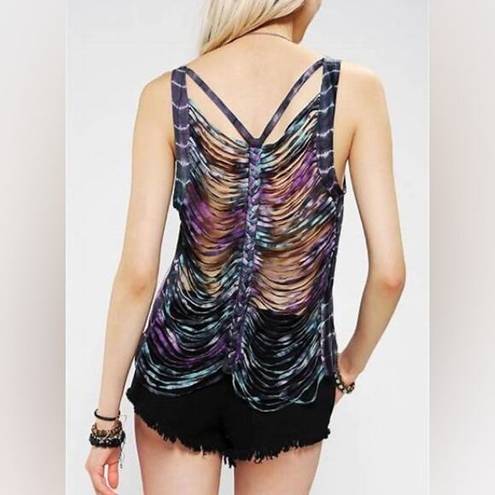 Lovers + Friends  Purple Tie-Dye Sleeveless Cut Out Tank Top Size XS