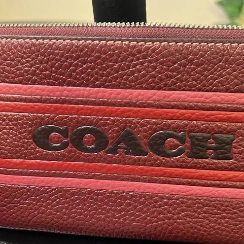 Coach NWT Maroon  corner zip wristlet bag