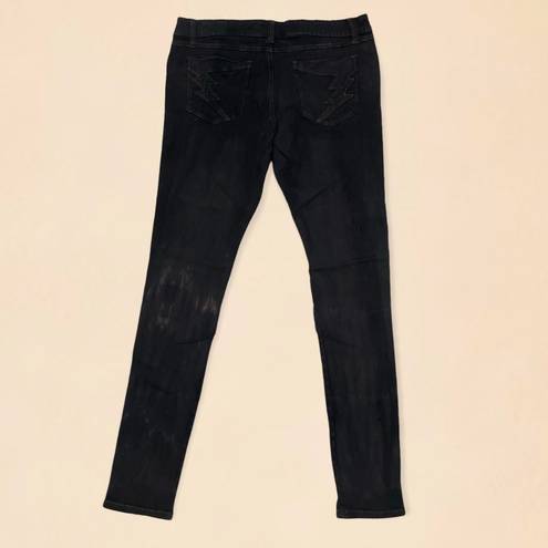 Tripp NYC  Paint It Black Skinny Jeans in Black/Orange