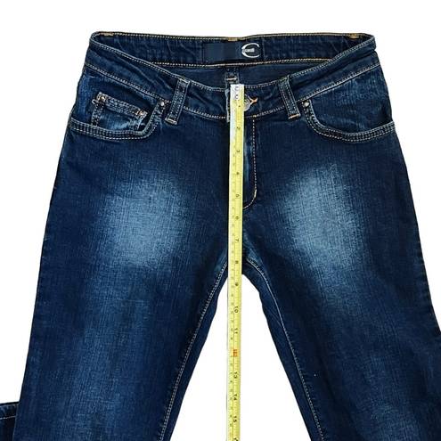 Just Cavalli  VTG Y2K Women’s Sz 24 Low Rise Logo Patch Flare Dark Wash Jeans