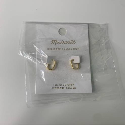 Madewell NWT  Demi-Fine Carabiner Hoop Earrings 14K Gold