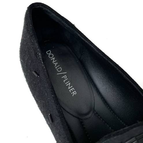 Donald Pliner  "Lyle" Black Suede Embellished Slip On Flat