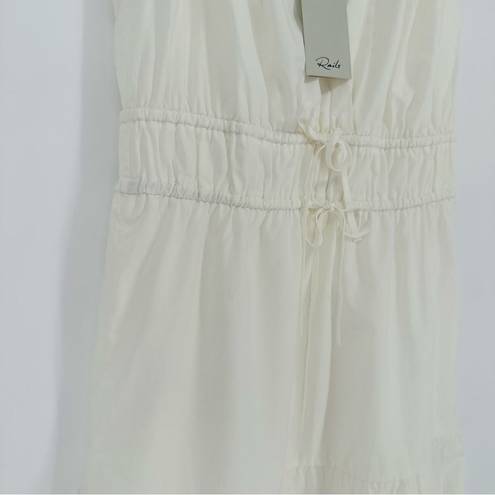 Rails  Lucia Tiered Midi Dress Cap Sleeves Cotton Poplin White Women's Small NEW