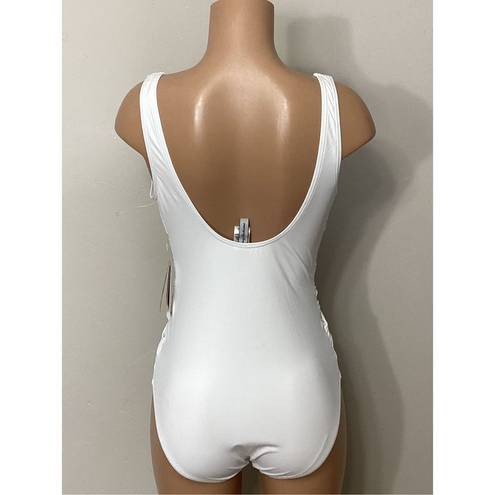 Tommy Bahama New.  white cross front swimsuit. Size 14. Retail $140