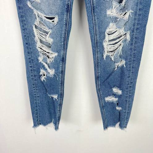 American Eagle  Distressed Stretch Mom Jean Ankle Length Size 2 EUC T2586