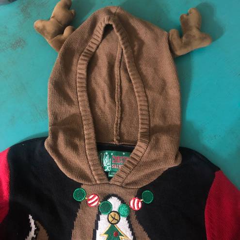 Ugly Christmas Sweater Reindeer Hoodie NWOT