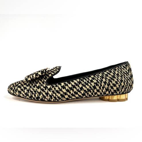 Salvatore Ferragamo  Sarno Bow Embellished Raffia Low Heel Loafers US 5 - EU 35.5