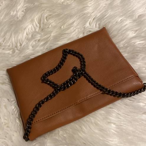 J.Crew  100% Leather Purse /Clutch tan/ brown color excellent condition