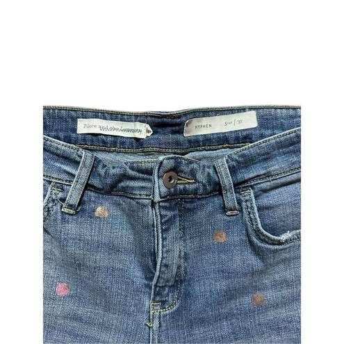 Pilcro and the Letterpress Pilcro Polka Dot Mid-Rise Boyfriend Cropped  Hyphen distressed Jeans Sz 31