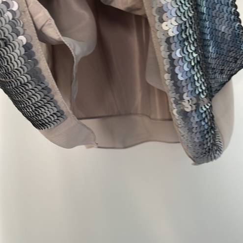 Joie  Gray Silk Tank Silvana Sequin Coated Opal