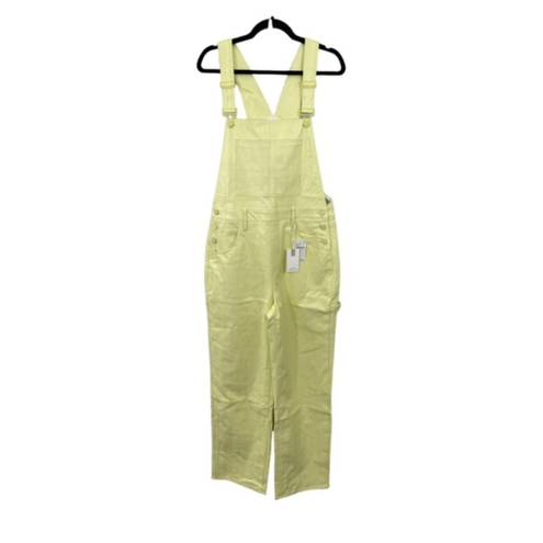 Good American NWT  Better Than Leather Straight Leg Overalls in Key Lime Sz 10/30