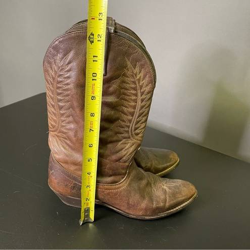 Laredo  Western Cowboy Boots Vintage Brown Leather Womens Sz 10 Round Toe Cowgirl