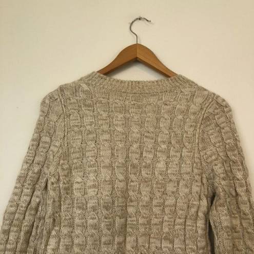 Stitch Fix 41 HAWTHORN  Jasilla Cardigan Oatmeal Beige Full Zip Sweater WOOL Etc