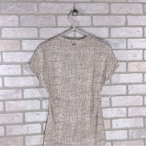 St. John  Geometric Print Short Sleeve Blouse Size S