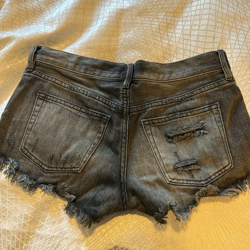 Free People  Distressed Black Shorts