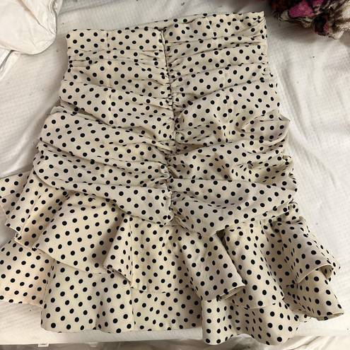 ZARA Cream layered polka dot mini skirt 