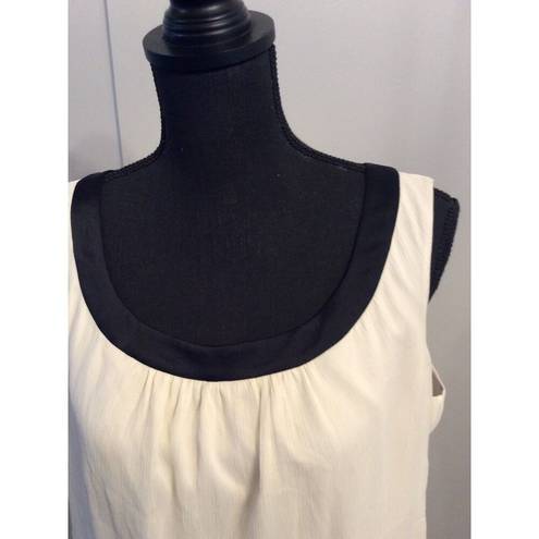 St. John  Large L Silk Tank Top Ivory Chiffon Sleeveless Camisole VNC