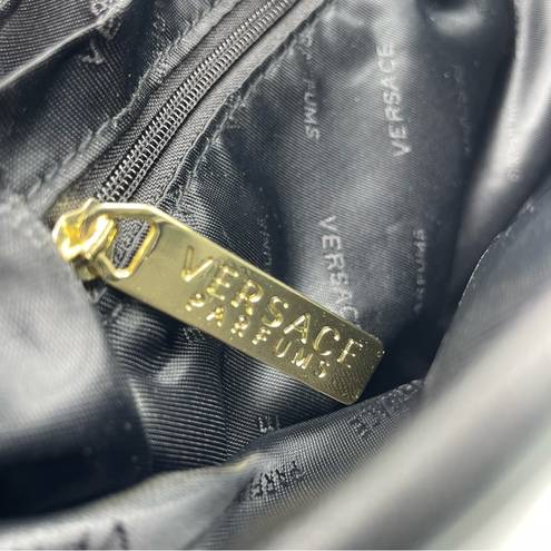 Versace  PARFUMS Faux Leather Black Quilted Wristlet Clutch Bag