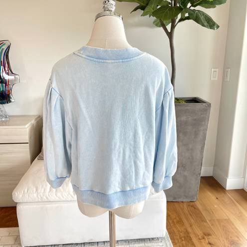 Something Navy  Mandi Cropped Sweatshirt Light Blue Size M