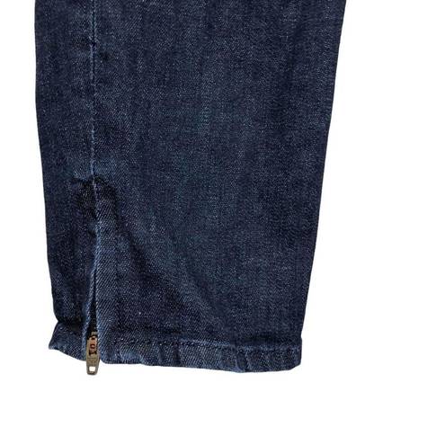 Talbots  Modern Dark Wash Slim Leg Mid Rise Ankle Zipper Denim Jeans Size 6 28