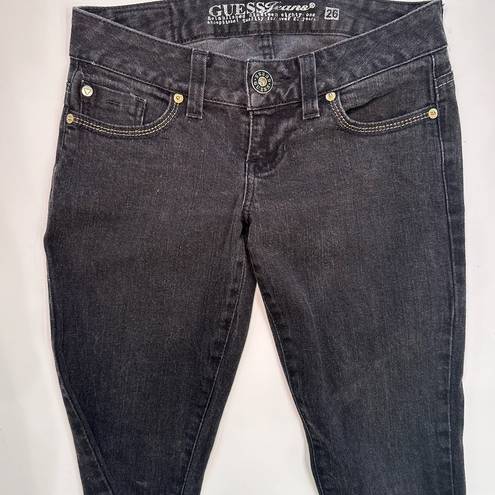 Guess ‎ Jeans Womens Black Denim Slim Fit Low Rise Stretch Dark Wash Size 26