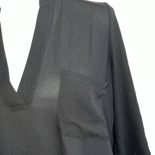 Lush Clothing Lush black shirt dress tunic high low asymmetrical quarter sleeve. Medium