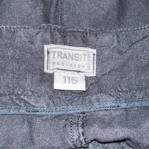 Bermuda Transit Women’s Size 2 Dark Navy Blue Linen Belted  Shorts