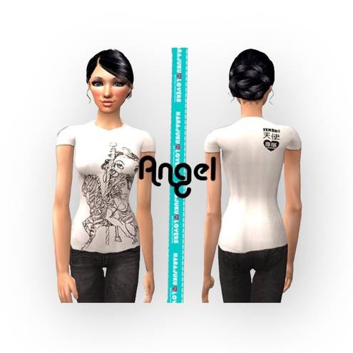 Harajuku Lovers new  ❤︎ The Sims Angel Tenshi Tank ❤︎ White + Color Heart Snaps