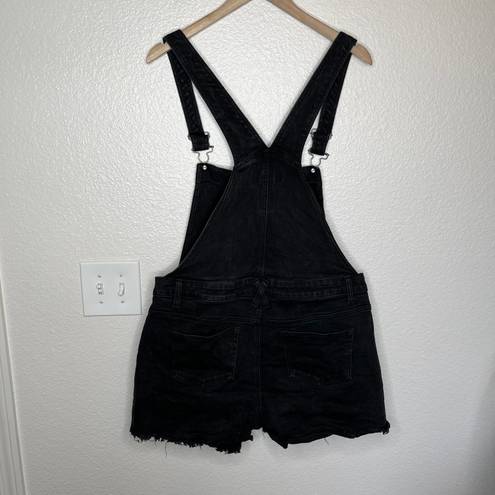 Hot Topic denim black shortalls (short overalls) size large