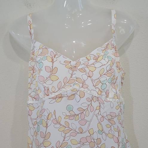 Gap  Silk Vintage Y2K Slip Tank Top Babydoll Floral Botanical Print Size Medium