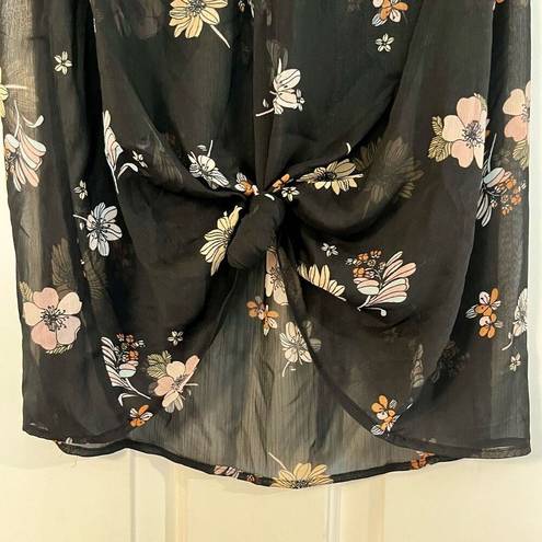 Who What Wear  Floral Sleeveless High Neck Blouse Large