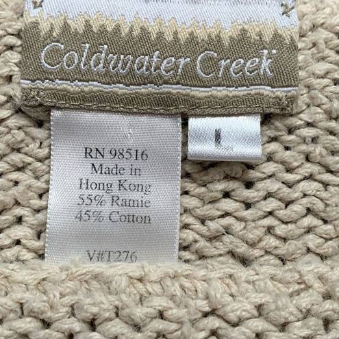 Coldwater Creek Vintage  Sweater Cream Dolman Sleeve Crewneck Knit Pullover