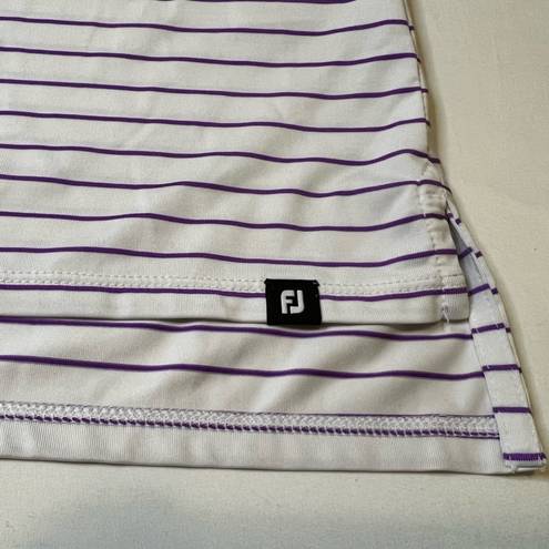 FootJoy  FJ Women's Striped 3/4 Sleeve Golf Top White Purple Small‎