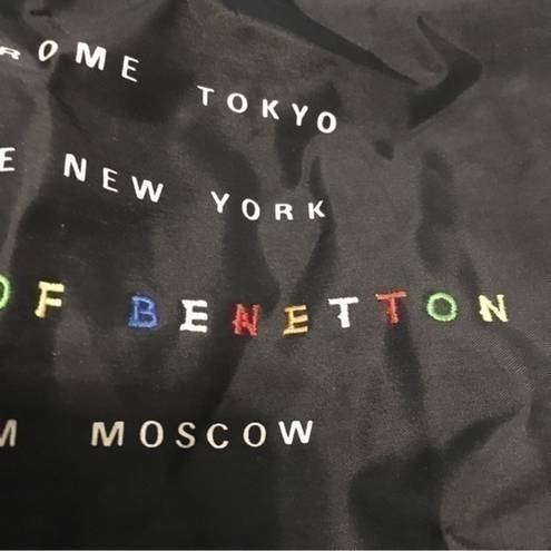 United Colors Of Benetton Vintage 90’s  black Backpack Drawstring Travel Bag.