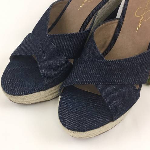 Jessica Simpson  Denim Wedge Sandals 9.5M